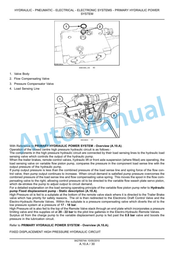 Alternative view of New Holland T6010, T6020, T6030, T6040, T6050, T6060, T6070 Tractor Service Manual 84410757