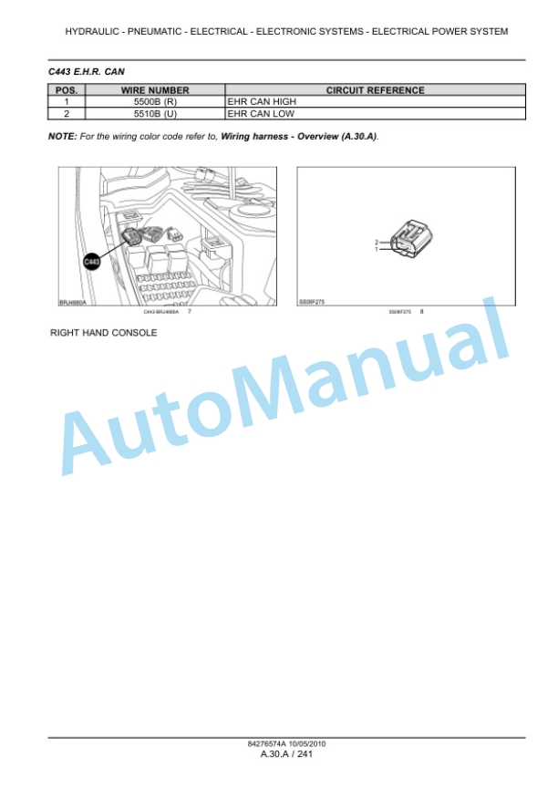 New Holland T6010, T6020, T6030, T6040, T6050, T6060, T6070 Tractor Service Manual 84410758-5