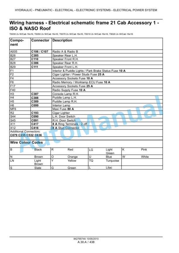 New Holland T6010, T6020, T6030, T6040, T6050, T6060, T6070 Tractor Service Manual 84410759-3