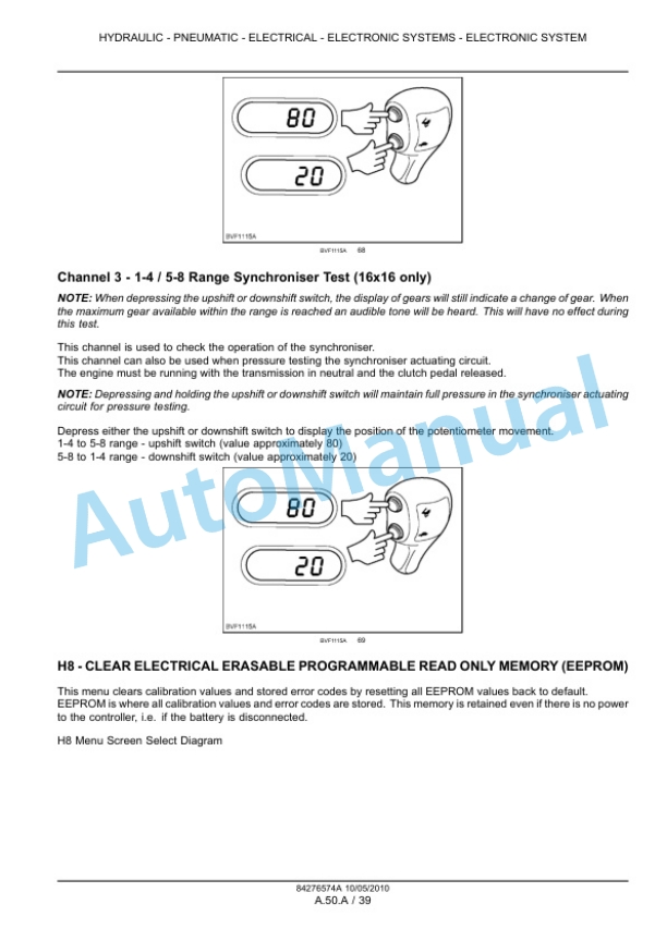 New Holland T6010, T6020, T6030, T6040, T6050, T6060, T6070 Tractor Service Manual 84410761-2