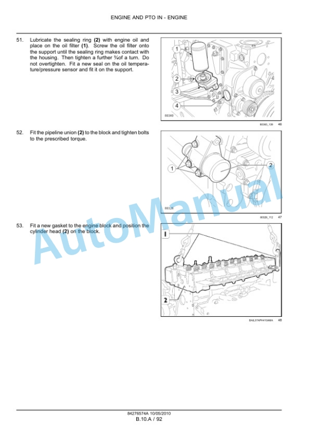 New Holland T6010, T6020, T6030, T6040, T6050, T6060, T6070 Tractor Service Manual 84410762-3