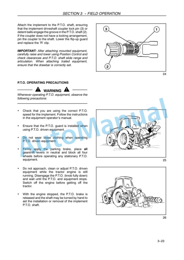 New Holland T6010, T6020, T6030, T6050, T6070 Delta and Plus Tractor Operation and Maintenance Manual 47380133-3