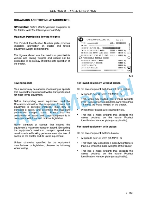 New Holland T6020, T6030, T6040, T6050, T6060, T6070 Elite Tractor Operation and Maintenance Manual 47380159-4