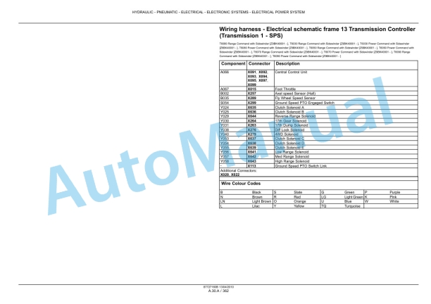 New Holland T6030, T6050, T6070, T6080, T6090 Power Command - Range Command Tractor Service Manual 87727160B-2