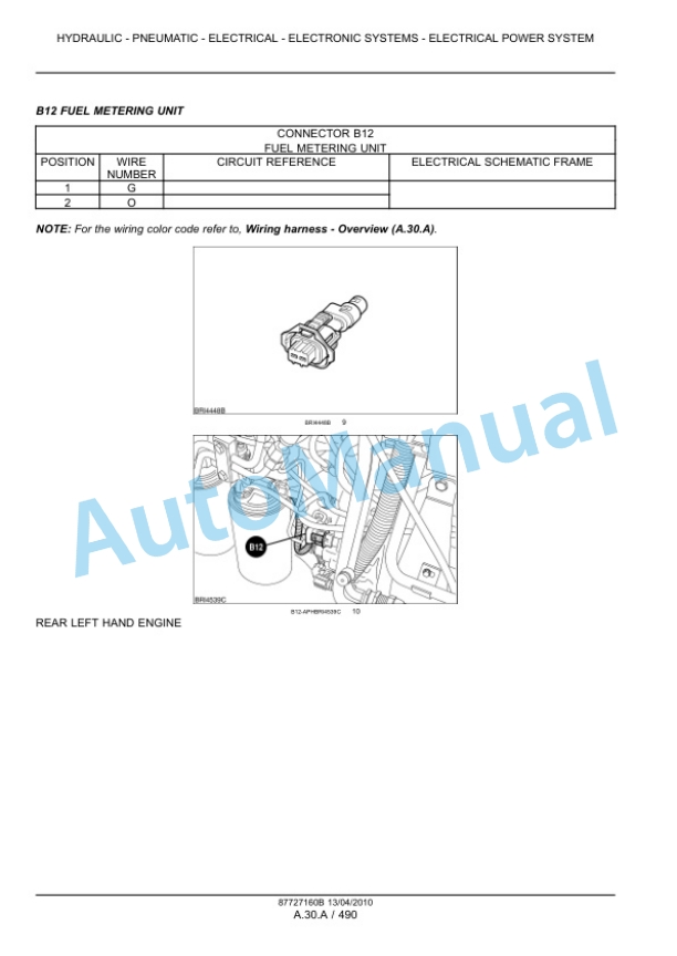 New Holland T6030, T6050, T6070, T6080, T6090 Power Command - Range Command Tractor Service Manual 87727160BNA-2