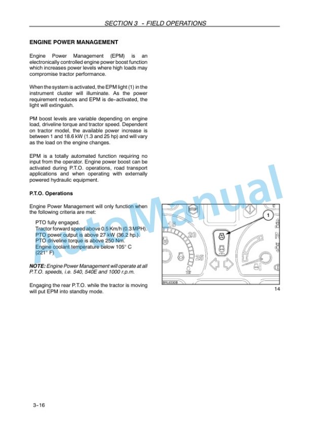 New Holland T6030, T6050, T6070, T6080, T6090 Rage Command - Power Command Tractor Operation and Maintenance Manual 47770776-3