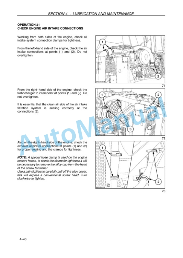 New Holland T6030, T6050, T6070, T6080, T6090 Rage Command - Power Command Tractor Operation and Maintenance Manual 47770776-5