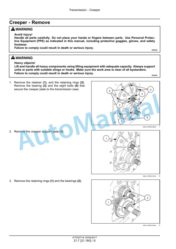 Alternative view of New Holland T6.110, T6.120, T6.130 Tier 3 Tractor Service Manual 47793371