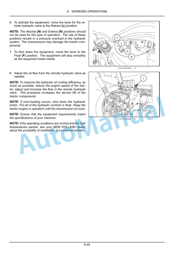New Holland T6.110, T6.120, T6.130 Tractor Operation and Maintenance Manual 47952257-3