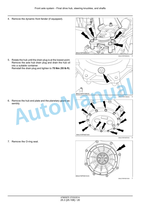 Alternative view of New Holland T6.120, T6.140, T6.150, T6.155, T6.160, T6.165, T6.175 Auto Command Tier 4A Tractor Service Manual 47665870