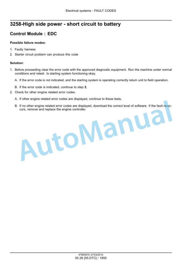 New Holland T6.120, T6.140, T6.150, T6.155, T6.160, T6.165, T6.175, T6.140 AutoCommand, T6.150 AutoCommand, T6.160 AutoCommand Tier 4A Tractor Service Manual 47720754-2