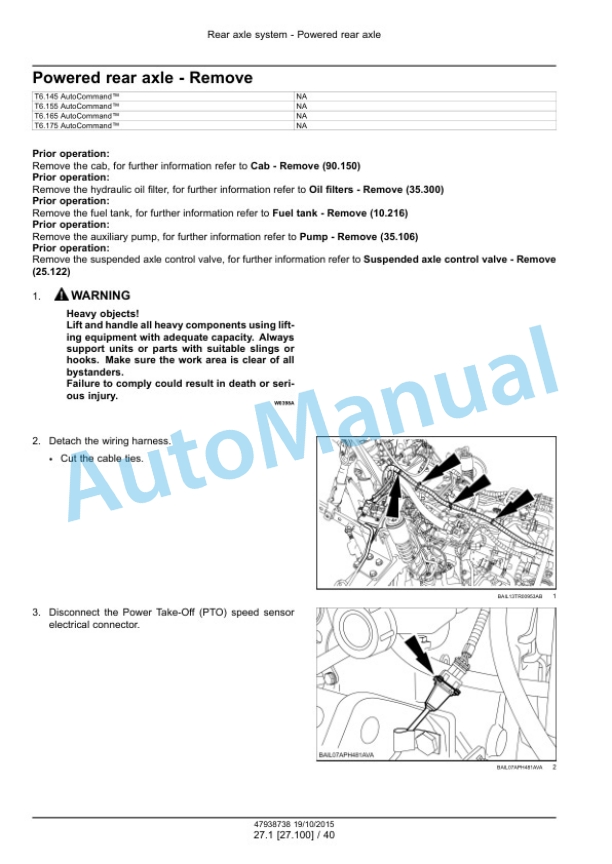 Alternative view of New Holland T6.125, T6.145, T6.155, T6.165, T6.175, T6.180 Auto Command Tier 4B Final Tractor Service Manual 47938738