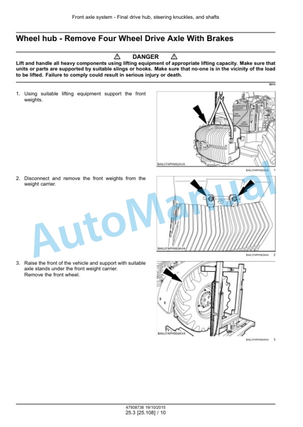 New Holland T6.125, T6.145, T6.155, T6.165, T6.175, T6.180 Auto Command Tier 4B Final Tractor Service Manual 47951291-5