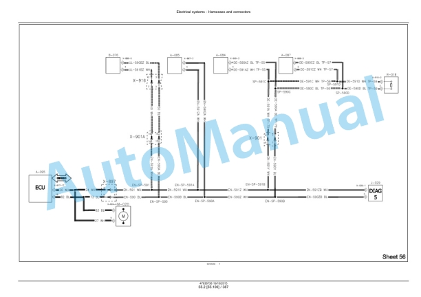 New Holland T6.125, T6.145, T6.155, T6.165, T6.175, T6.180 Auto Command Tier 4B Final Tractor Service Manual 47951296-5