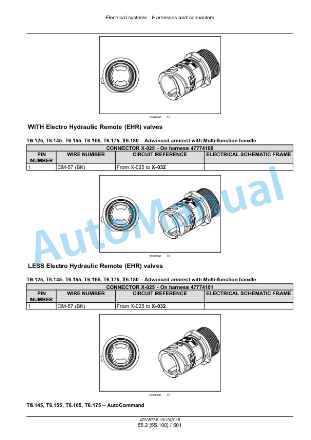 New Holland T6.125, T6.145, T6.155, T6.165, T6.175, T6.180 Auto Command Tier 4B Final Tractor Service Manual 47951297-2