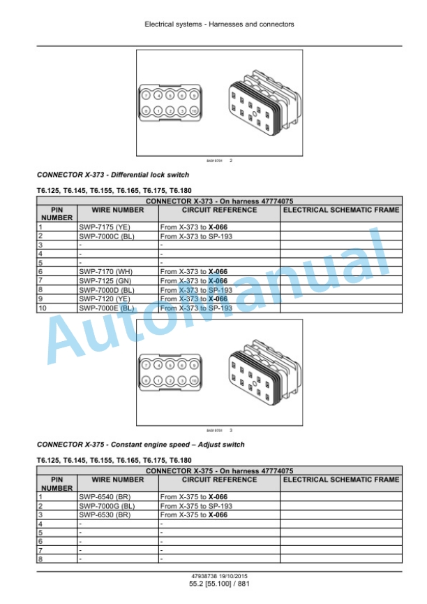 New Holland T6.125, T6.145, T6.155, T6.165, T6.175, T6.180 Auto Command Tier 4B Final Tractor Service Manual 47951298-2