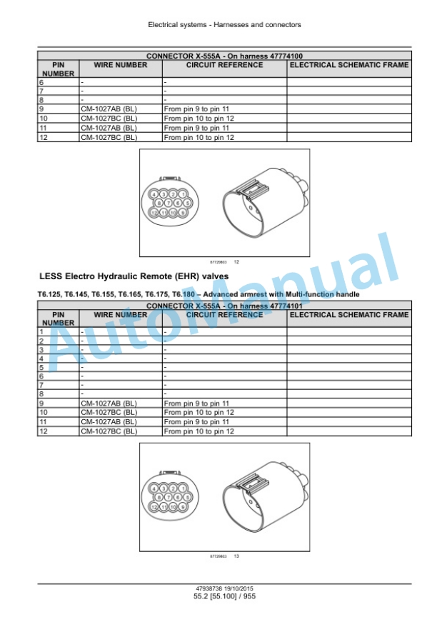New Holland T6.125, T6.145, T6.155, T6.165, T6.175, T6.180 Auto Command Tier 4B Final Tractor Service Manual 47951298-3