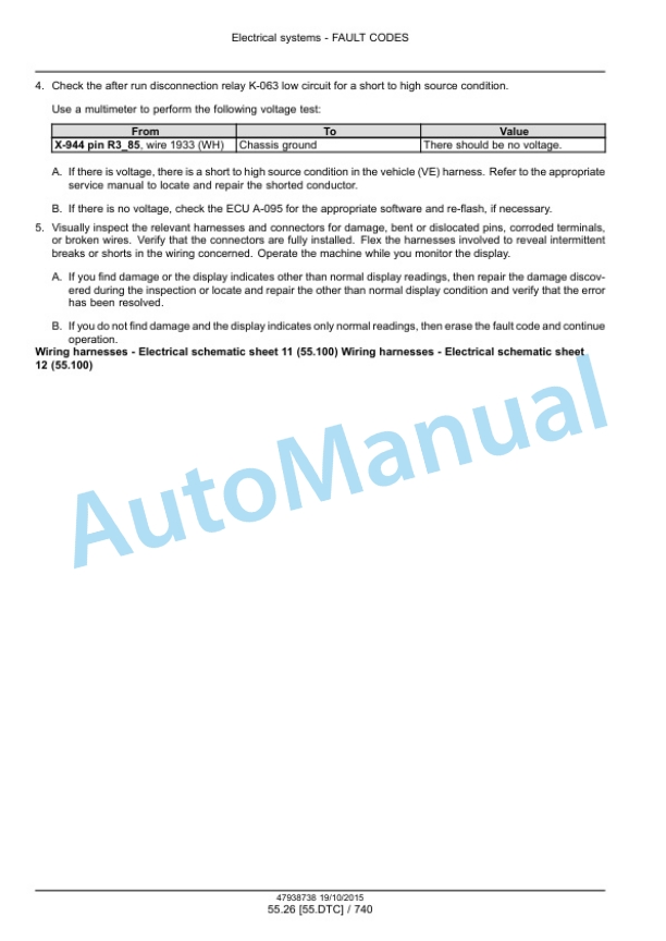 New Holland T6.125, T6.145, T6.155, T6.165, T6.175, T6.180 Auto Command Tier 4B Final Tractor Service Manual 47951303-2