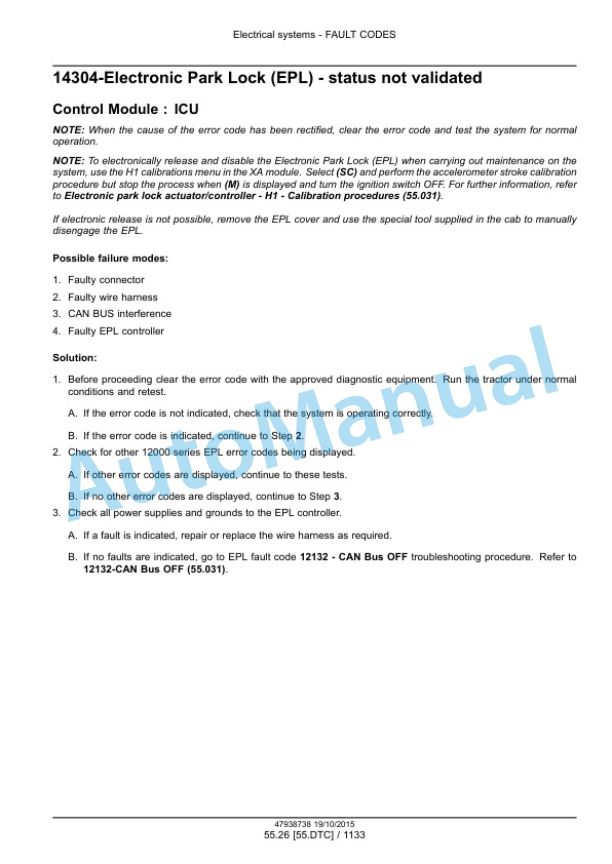 New Holland T6.125, T6.145, T6.155, T6.165, T6.175, T6.180 Auto Command Tier 4B Final Tractor Service Manual 47951304-3