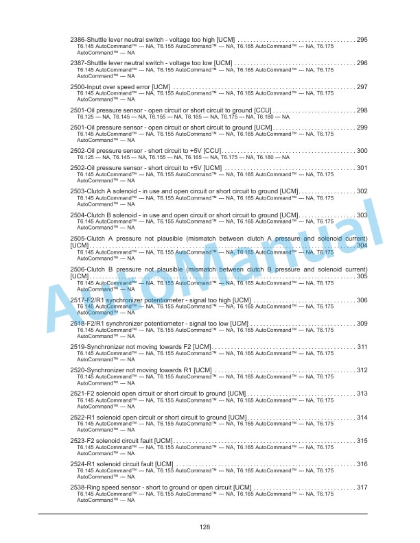 New Holland T6.125, T6.145, T6.155, T6.165, T6.175, T6.180 Auto Command Tier 4B Final Tractor Service Manual 47951306-5
