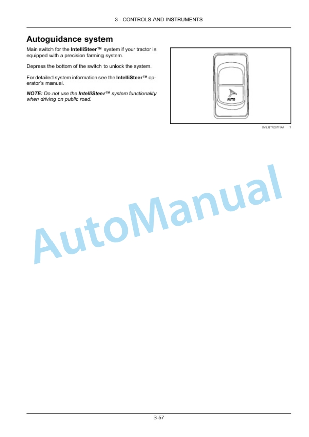 Alternative view of New Holland T6.145, T6.155, T6.165, T6.175, T6.180 AutoCommand Tier 4B Final Tractor Operation and Maintenance Manual 51550699