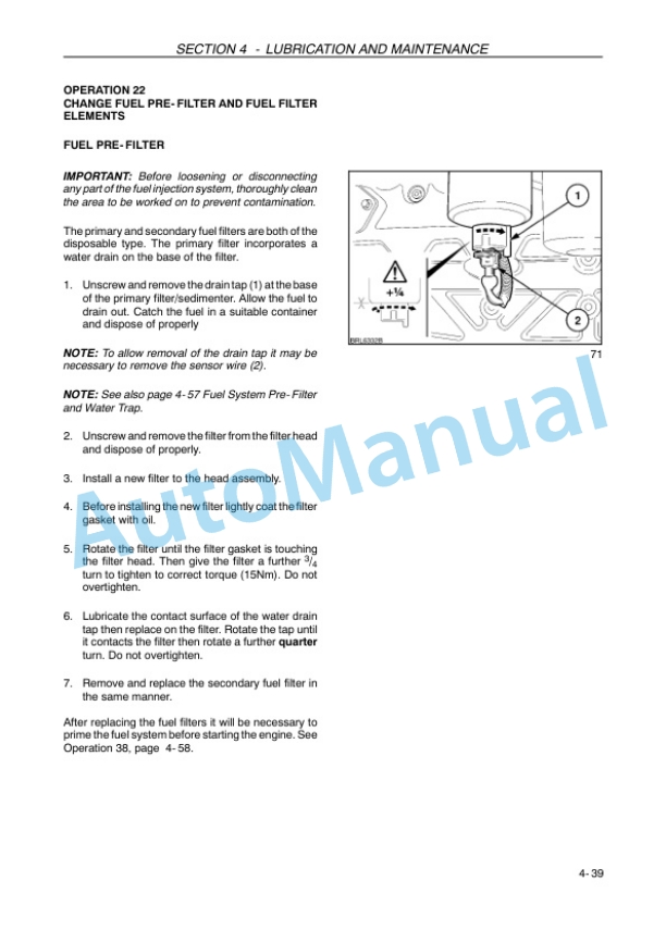 Alternative view of New Holland T7030, T7040, T7050, T7060 Power Command Transmission Operation and Maintenance Manual 47460292