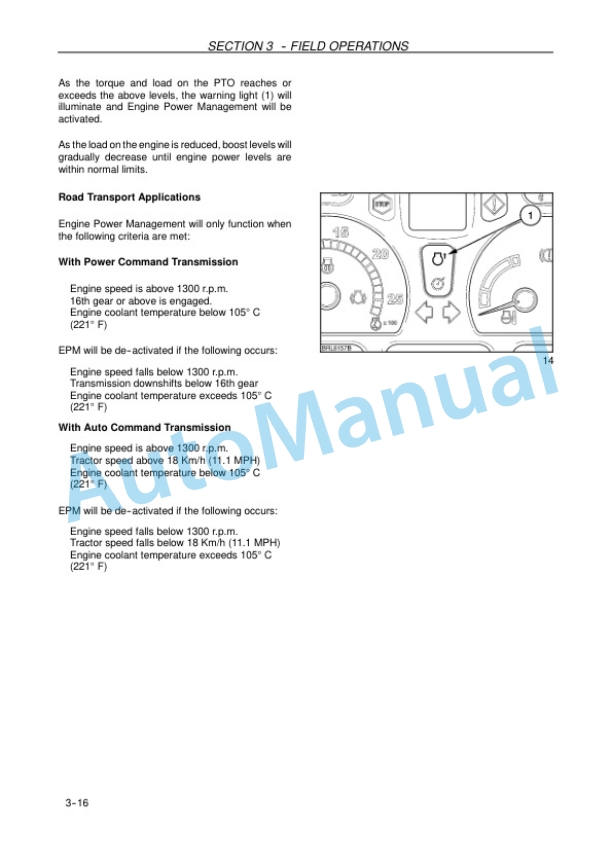 New Holland T7030, T7040, T7050, T7060, T7070 Power Auto Command Tractor Operation and Maintenance Manual 47372731-3