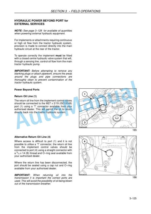 New Holland T7030, T7040, T7050, T7060, T7070 Power Auto Command Tractor Operation and Maintenance Manual 47372731-4