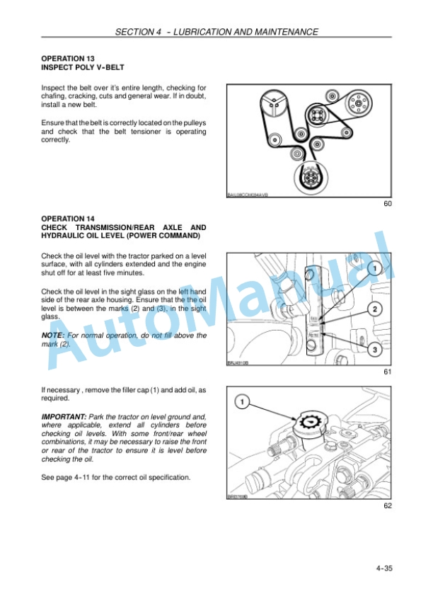 New Holland T7030, T7040, T7050, T7060, T7070 Power Auto Command Tractor Operation and Maintenance Manual 47372731-5