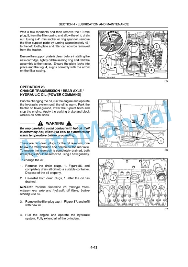 New Holland T7030, T7040, T7050, T7060, T7070 SideWinder II Armrest Operation and Maintenance Manual 84257389-5