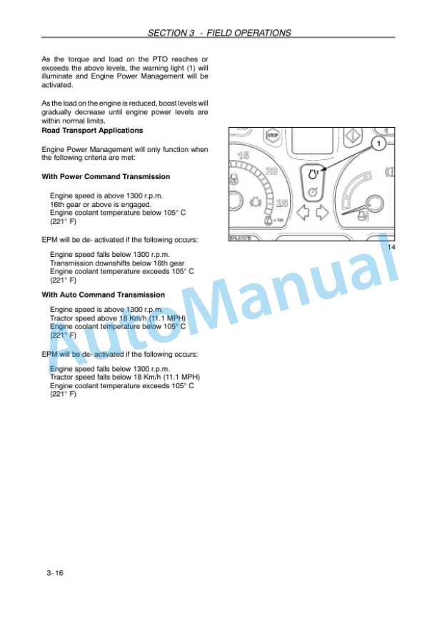 New Holland T7030, T7040, T7050, T7060, T7070 Sidewinder II Auto Command and Power Command Tractor Operation and Maintenance Manual 47458267-3