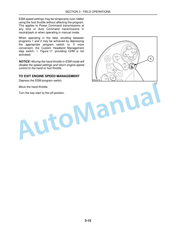 New Holland T7030, T7040, T7050, T7060, T7070 Sidewinder II Auto Command and Power Command Tractor Operation and Maintenance Manual 47460297-3