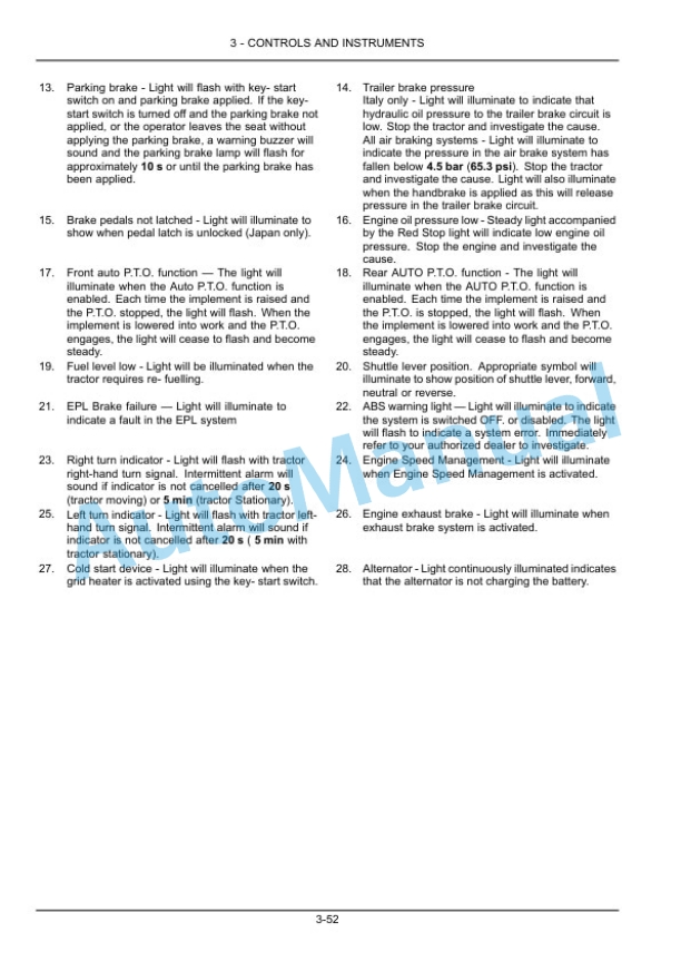 Alternative view of New Holland T7030, T7040, T7050, T7060, T7070 Sidewinder II Auto Command and Power Command Transmission Tractor Operation and Maintenance Manual 47789316