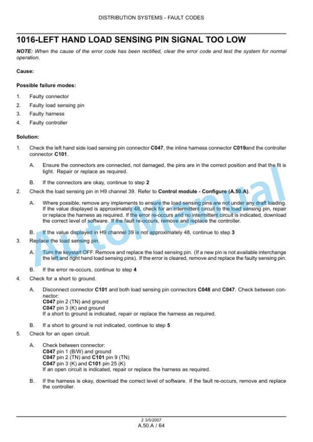 New Holland T7030, T7040, T7050, T7060 Tractor Repair Manual 87663218-2