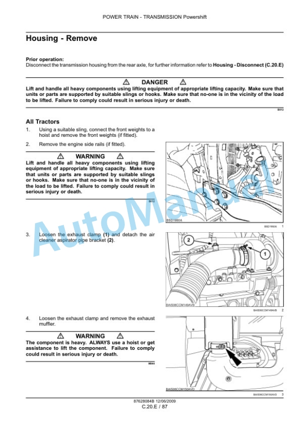 New Holland T7030, T7040, T7050, T7060 Tractor Service Manual 84410780-3