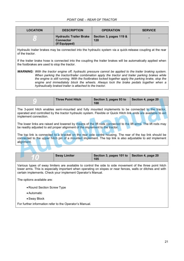 Alternative view of New Holland T7030, T7040, T7050, T7060 Tractor Technical Installation Manual 87668391