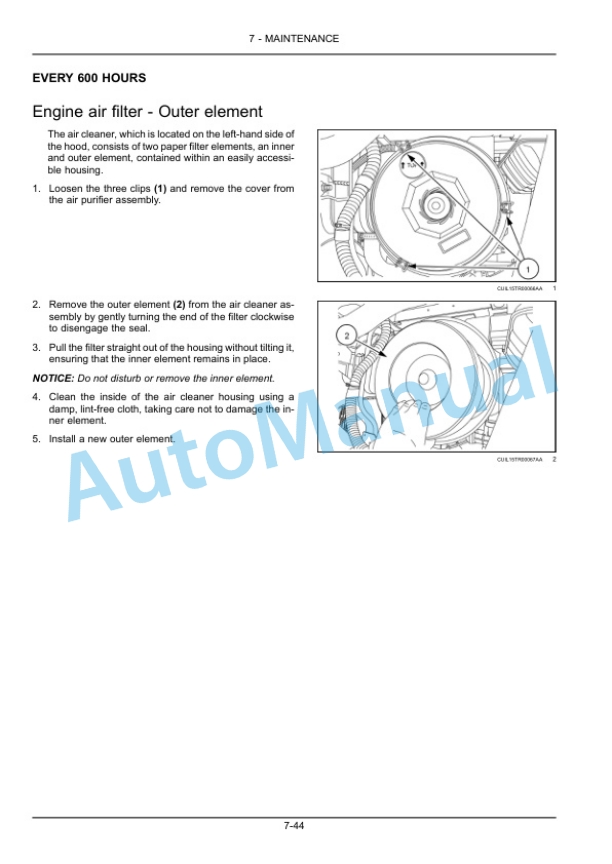 New Holland T7.140, T7.150, T7.165, T7.175, T7.180, T7.190, T7.195, T7.205 Tractor Operation and Maintenance Manual 47389976-5