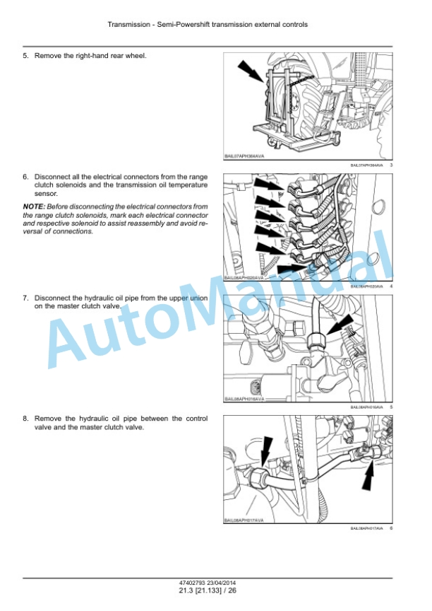 Alternative view of New Holland T7.140, T7.150, T7.165, T7.175, T7.180, T7.190, T7.195, T7.205 Tractor Service Manual 47402793