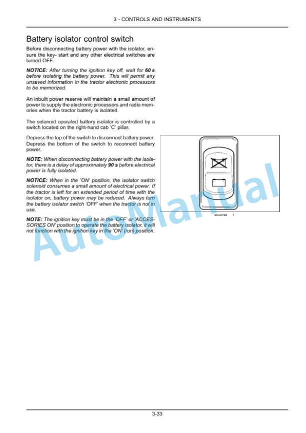 Alternative view of New Holland T7.170, T7.185, T7.200, T7.210 Sidewinder II Auto Command Tractor Operation and Maintenance Manual 47892966
