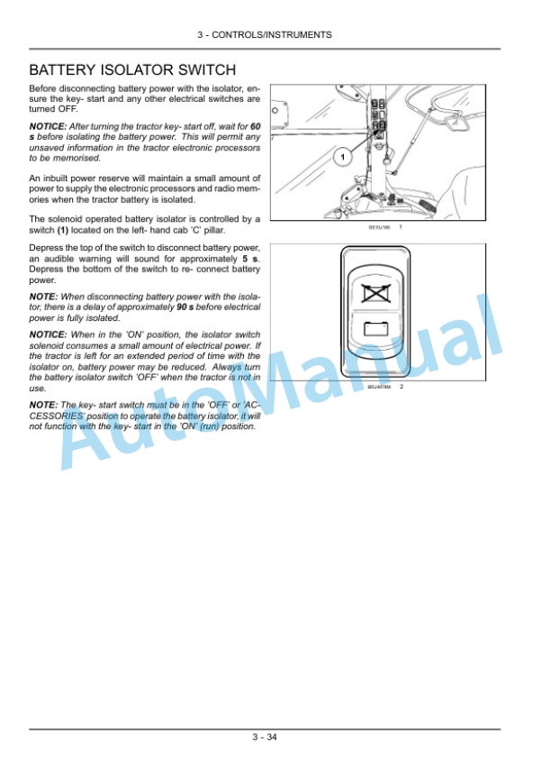 Alternative view of New Holland T7.170, T7.185, T7.200, T7.210 Sidewinder II Auto Command Tractor Operation and Maintenance Manual 84344897