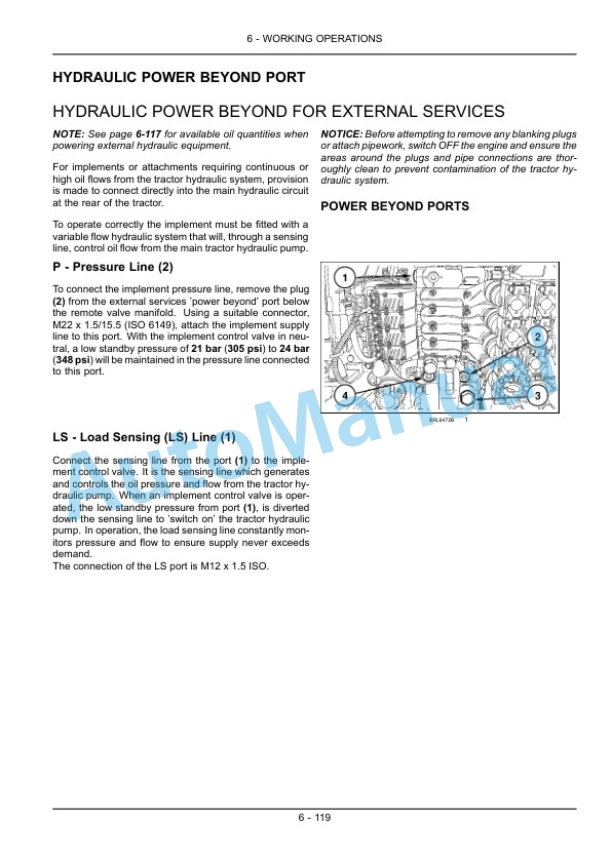 New Holland T7.170, T7.185, T7.200, T7.210 Sidewinder II Auto Command Tractor Operation and Maintenance Manual 84345261-4