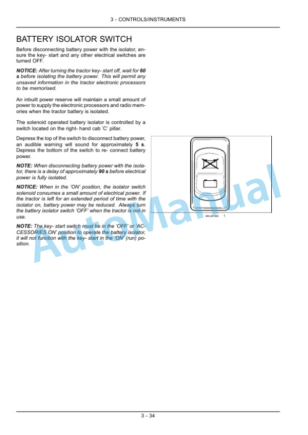 Alternative view of New Holland T7.170, T7.185, T7.200, T7.210 Sidewinder II Range Command, Power Command Tractor Operation and Maintenance Manual 84479555