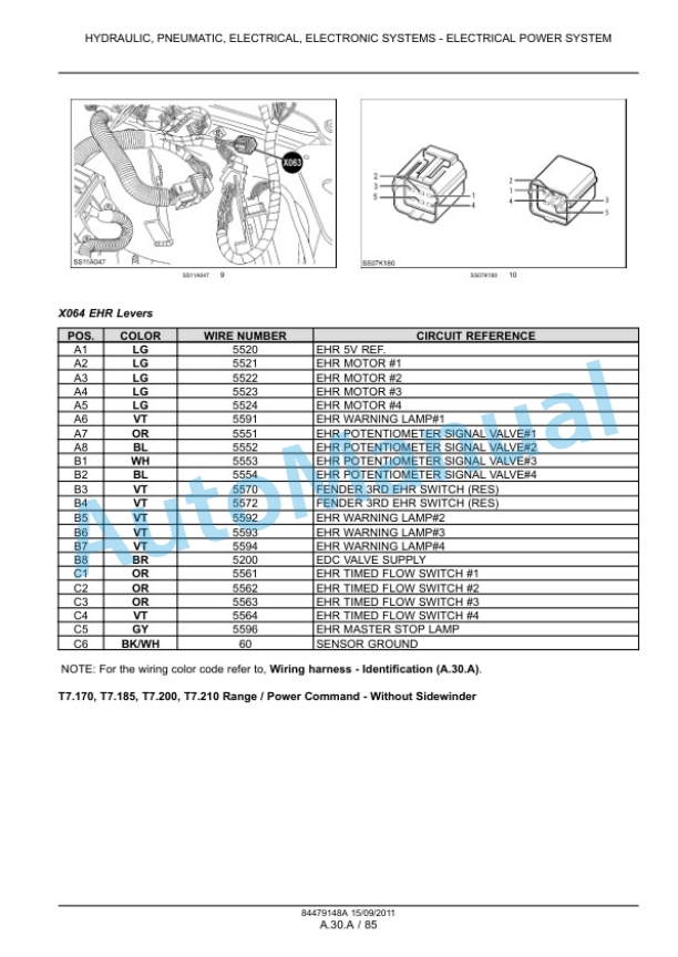 New Holland T7.170, T7.185, T7.200, T7.210 Tractor Service Manual 84561158-2