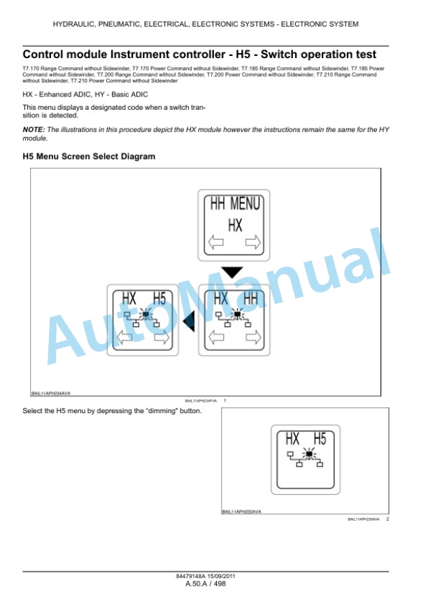 New Holland T7.170, T7.185, T7.200, T7.210 Tractor Service Manual 84561161-2