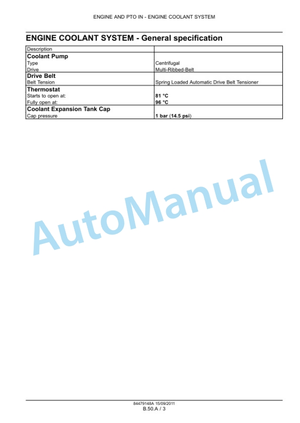 New Holland T7.170, T7.185, T7.200, T7.210 Tractor Service Manual 84561162-5