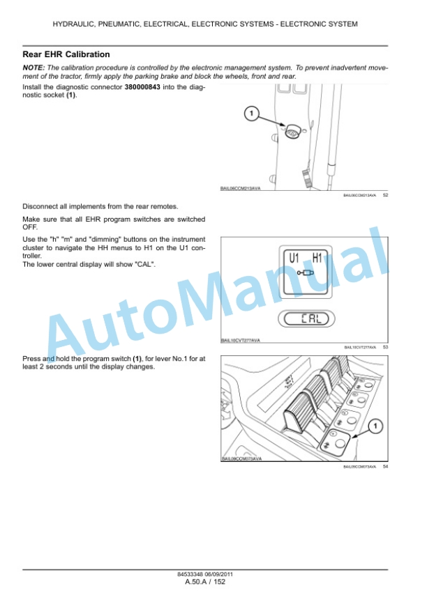 New Holland T7.170 - T7.210 Sidewinder II Auto Command Tractor - T7.170 - T7.210 Sidewinder II Range Command, Power Command Tractor Calibration Booklet 84533348-3