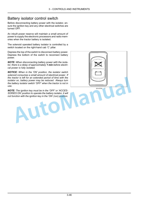 Alternative view of New Holland T7.175, T7.190, T7.210, T7.225 Auto Command Tier 4B Final Sidewinder II Tractor Operation and Maintenance Manual 47948836