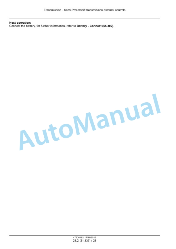 New Holland T7.175, T7.190, T7.210, T7.225 Auto Command Tier 4B Final Tractor Service Manual 47969472-3