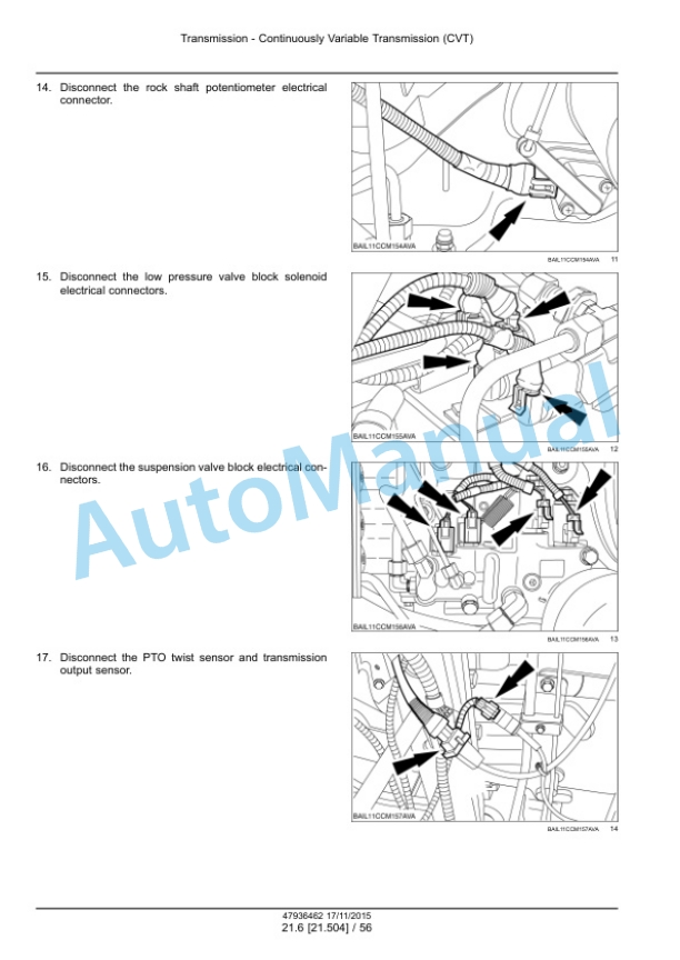 Alternative view of New Holland T7.175, T7.190, T7.210, T7.225 Auto Command Tier 4B Final Tractor Service Manual 47969473