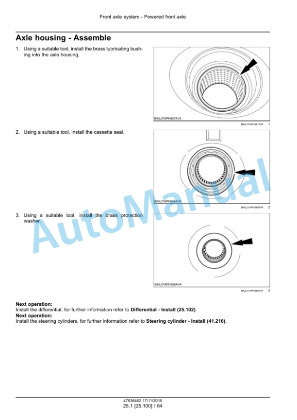 Alternative view of New Holland T7.175, T7.190, T7.210, T7.225 Auto Command Tier 4B Final Tractor Service Manual 47969474
